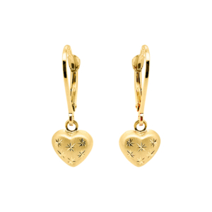 Baby Kinder Gelbgold Ohrring mit Herz, 18/750 Karat - GO-553/18