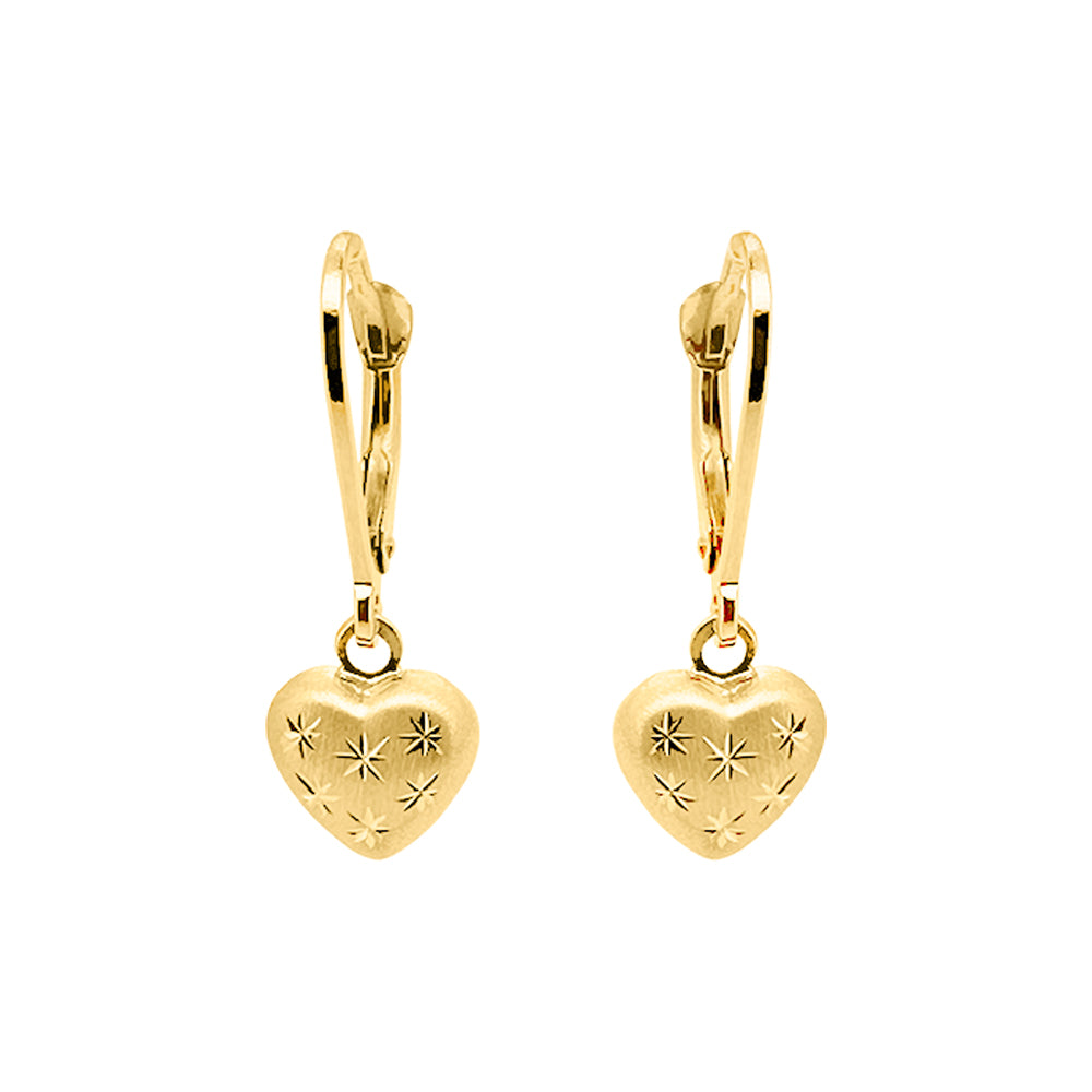 Baby Kinder Gelbgold Ohrring mit Herz, 18/750 Karat - GO-553/18
