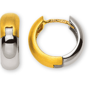 Kreolen Bicolor (Gelb-/Weissgold) 750 poliert und satiniert