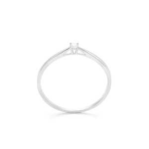 Facet Eye Clean Solitaer Ring in 18 Karat Weissgold für Frauen