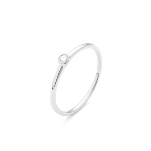 Facet Eye Clean 14 K Weissgold Solitaer Ring für Damen