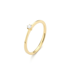 Facet Eye Clean Classic 14 Karat Gelbgold Solitaer Ring