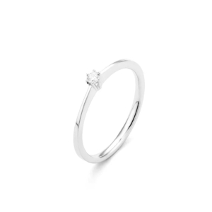 Facet Eye Clean 18 Karat Weissgold Solitaer Ring mit Diamant