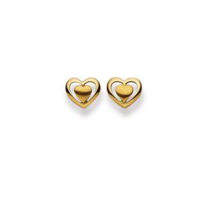 Herz Ohrstecker 18K Gelbgold 750 - 7x7 mm