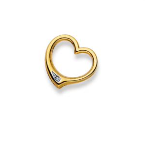 Herzanhänger 18 Karat Gelbgold 750 mit Brillant - 17x17 mm