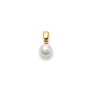Anhänger in 18 Karat Gelbgold mit Süsswasserperle, 7.5-8 mm