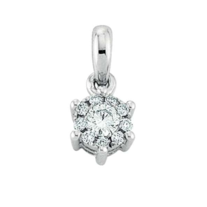 Anhänger 18 Karat Weissgold mit Diamanten, 6-Griff Fassung