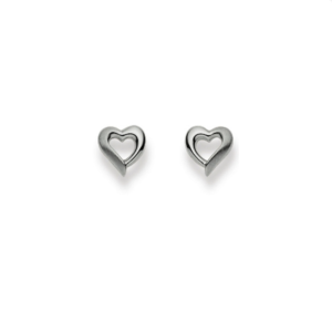 Herz Ohrstecker 18K Weissgold 750 - 6x7 mm