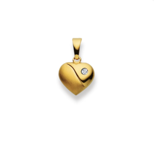 Herzanhänger 18 Karat Gelbgold 750 mit Brillant - 10x10 mm