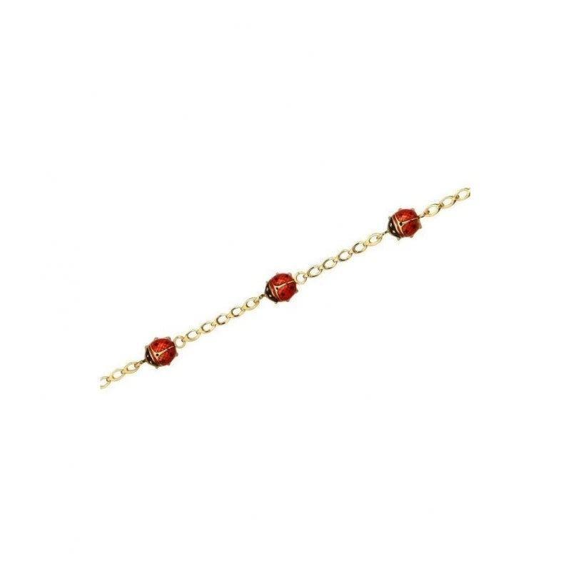 Baby Kinder Gelbgold Armband mit Marienkäfer & Länge: 14 cm - GB-811/9