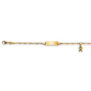 Baby Kinder ID-Armband in 18 Karat Gelbgold mit Teddybär - 1173.01067/1400