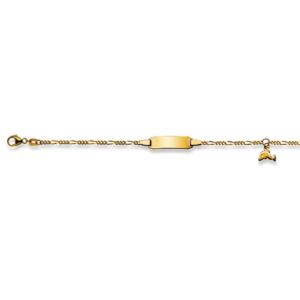Baby Kinder ID-Armband in 18 Karat Gelbgold mit Delfin - 1173.01068/1400