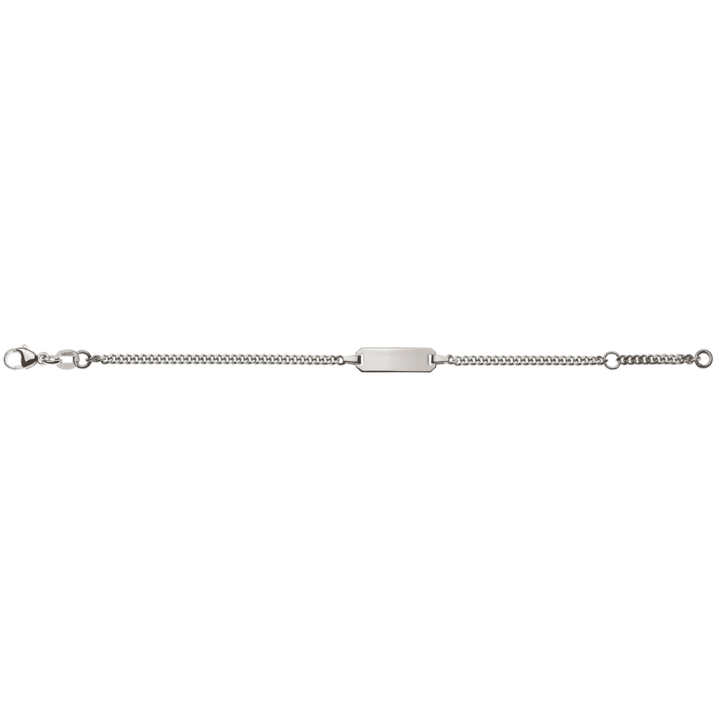 Baby Kinder ID-Armband in 18 Karat Weissgold mit Gratis Gravur - BBE200214