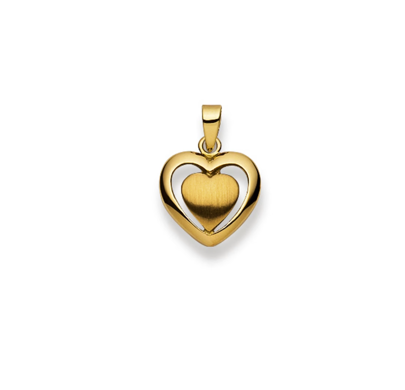 Herzanhänger 18 Karat Gelbgold 750 - 13x12 mm