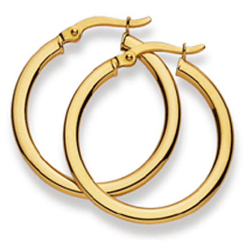 Creolen Classic Damen Ohrringe in 750/18 Karat Gelbgold