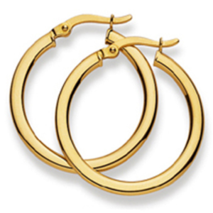 Creolen Classic Damen Ohrringe in 750/18 Karat Gelbgold