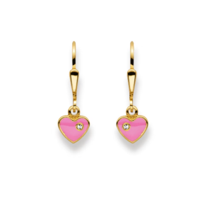 Herz Ohrhänger 18K Gelbgold 750 - 6x5 mm