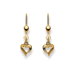 Herz Ohrhänger 18K Gelbgold 750 - 6x7 mm