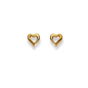 Herz Ohrstecker 18K Gelbgold 750 - 8x7mm