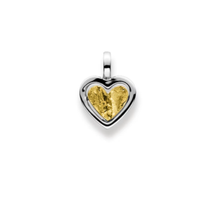 Herzanhänger 18 Karat Gold 750 Bicolor - 12x10 mm