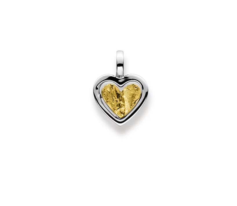 Herzanhänger 18 Karat Gold 750 Bicolor - 12x10 mm