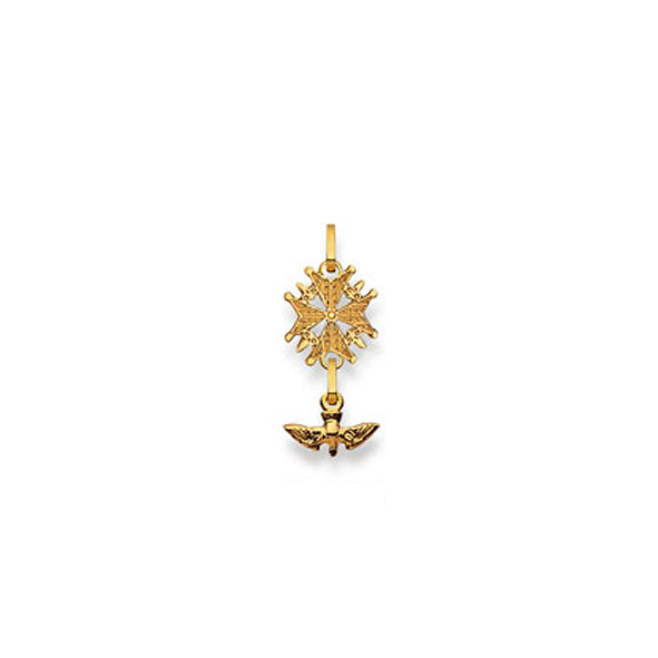 Hugenottenkreuz Anhänger in 18 Karat Gelbgold - 1158.03094/0001