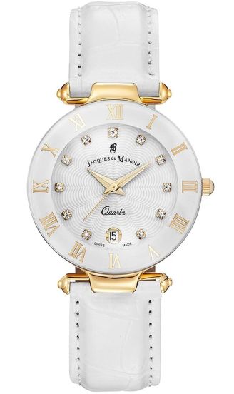 Jacques du Manoir Damen-Armbanduhr RC.72 – Roségold Edelstahl, Elfenbein-Zifferblatt - RC.72