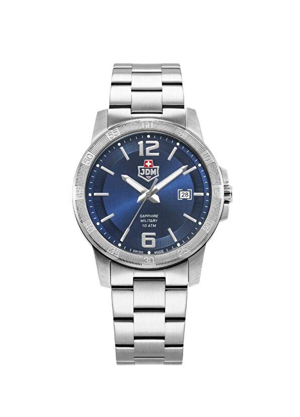 JDM Militär Oscar Herrenuhr aus Silbernem Stahl - JDM-WG025-03
