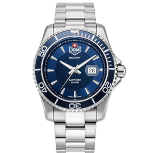 JDM Militär Sapphire Herrenuhr aus metallisch grauem Stahl - JDM-WG022-01