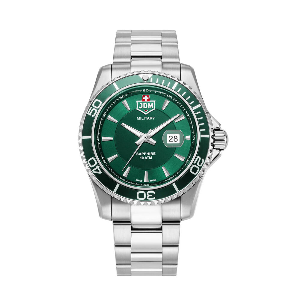 JDM Militär Sapphire Herrenuhr aus metallisch grauem Stahl - JDM-WG022-02