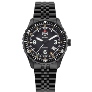 JDM Militär Wingman Herrenuhr aus Schwarzem Stahl - JDM-WG028-01