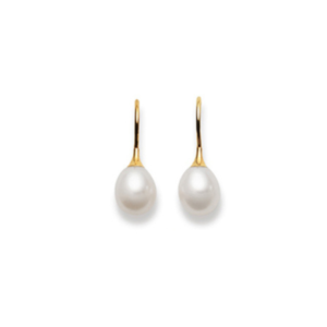 Ohrhänger in 18 Karat Weissgold mit Tropfen Süsswasserperle, 7.5-8 mm