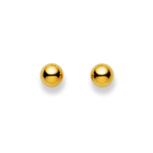Damen Ohrstecker in 18 Karat Gelbgold, Kugel, 6mm