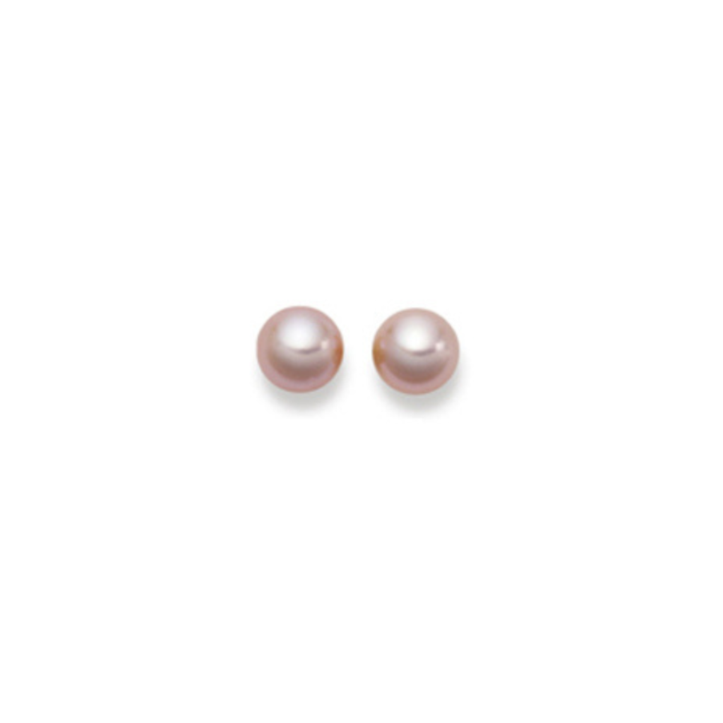 Ohrstecker in 18 Karat Gelbgold mit Zuchtperlen Bouton Rosa, 7.5-8 mm