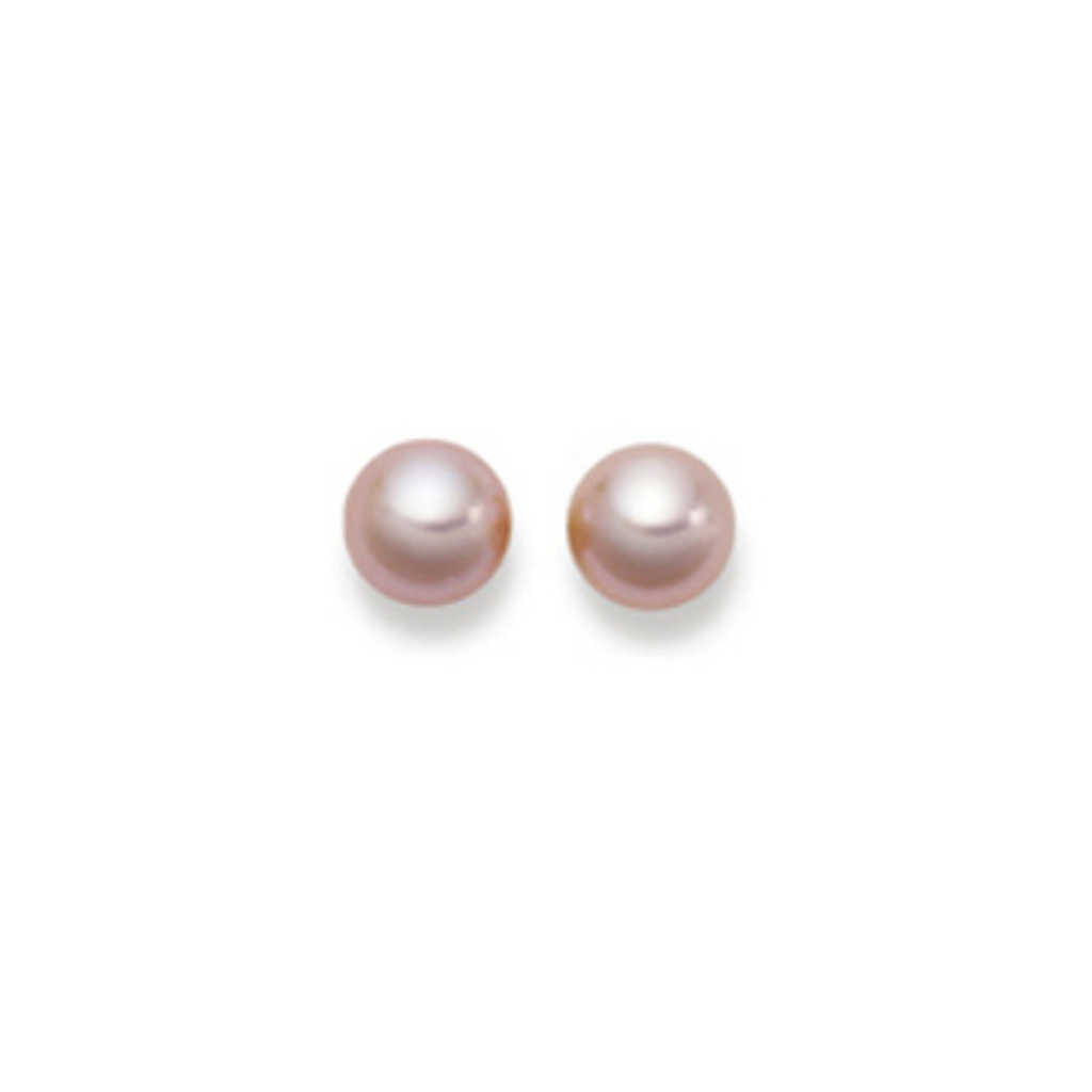 Ohrstecker in 18 Karat Gelbgold mit Zuchtperlen Bouton Rosa, 8.5-9 mm