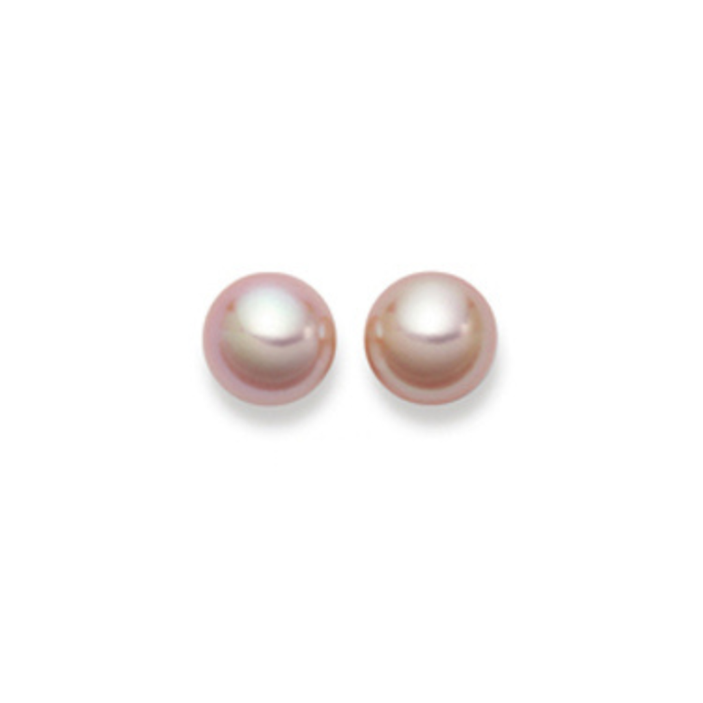 Ohrstecker in 18 Karat Gelbgold mit Zuchtperlen Bouton Rosa, 9.5-10 mm