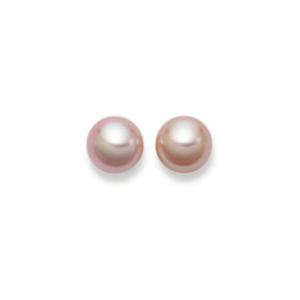 Ohrstecker in 18 Karat Gelbgold mit Zuchtperlen Bouton Rosa, 9.5-10 mm