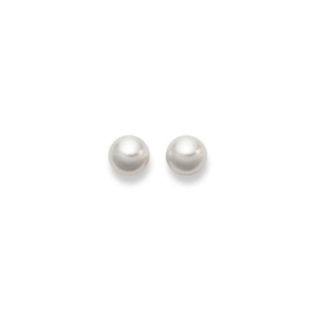 Ohrstecker in 18 Karat Gelbgold mit Zuchtperlen Bouton Weiss, 7.5-8 mm