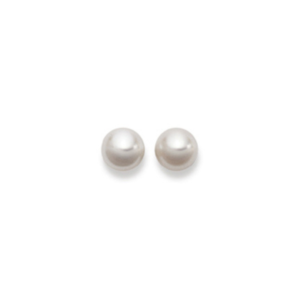 Ohrstecker in 18 Karat Gelbgold mit Zuchtperlen Bouton Weiss, 8.5-9 mm