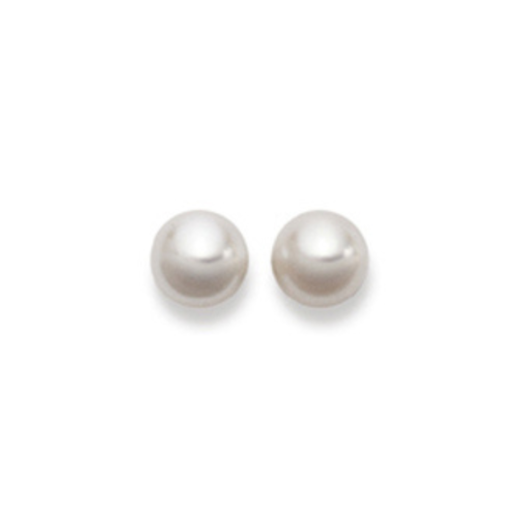 Ohrstecker in 18 Karat Gelbgold mit Zuchtperlen Bouton Weiss, 9.5-10 mm