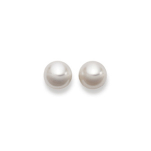 Ohrstecker in 18 Karat Gelbgold mit Zuchtperlen Bouton Weiss, 9.5-10 mm