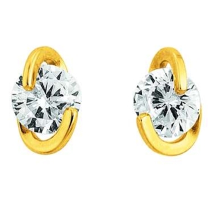 Ohrstecker in 18 Karat Gold, Zirkonia, Oval