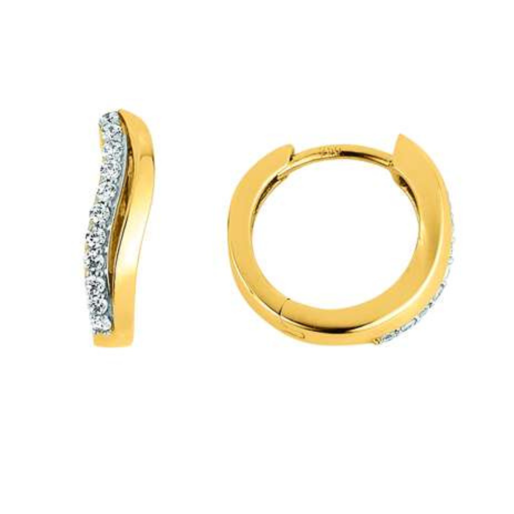 Scharnier-Creolen gewölbt in 750/18 Karat Gelbgold