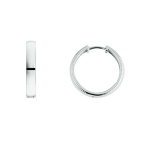 Scharnier-Creolen in 750/18 Karat Weissgold - 19 x 3 mm