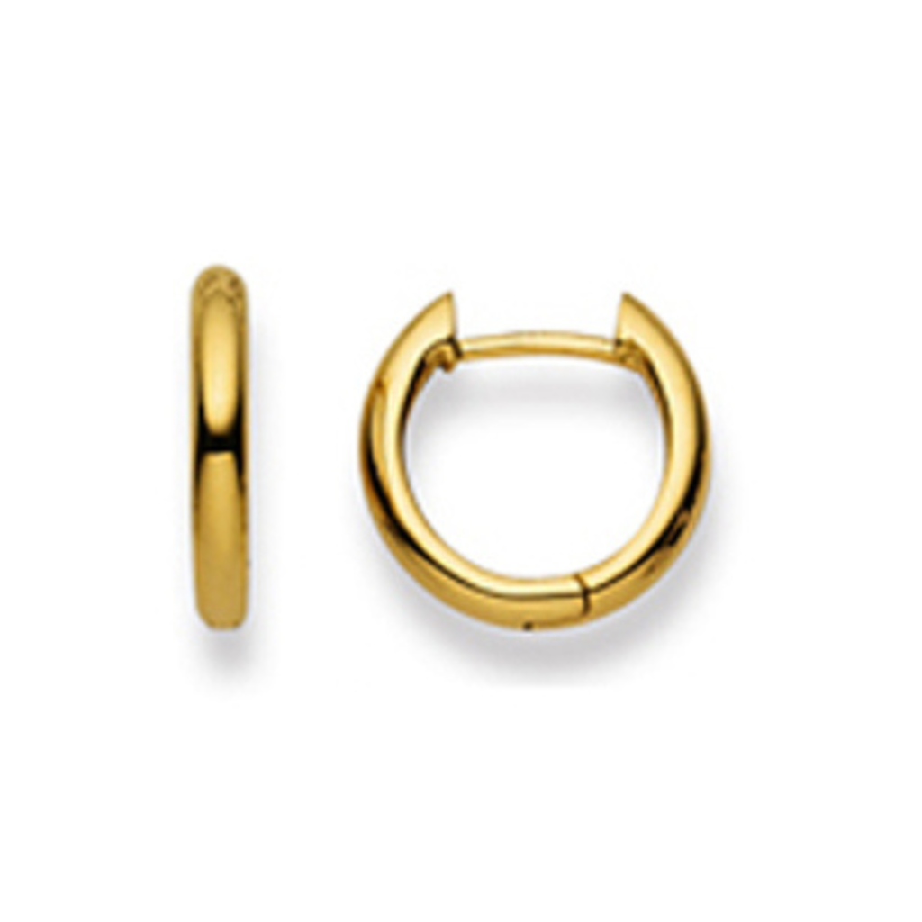 Scharnier-Creolen in 750/18 Karat Gelbgold - Poliert - 13 mm
