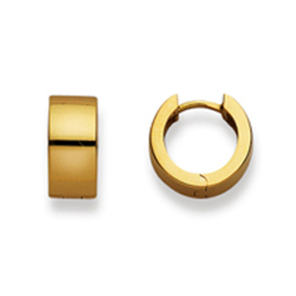 Scharnier-Creolen in 750/18 Karat Gelbgold - Poliert - 13 mm