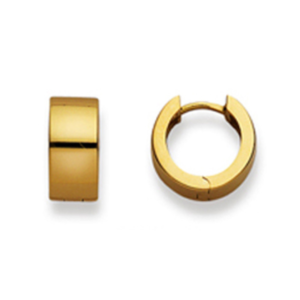 Scharnier-Creolen in 750/18 Karat Gelbgold - Poliert - 13 mm