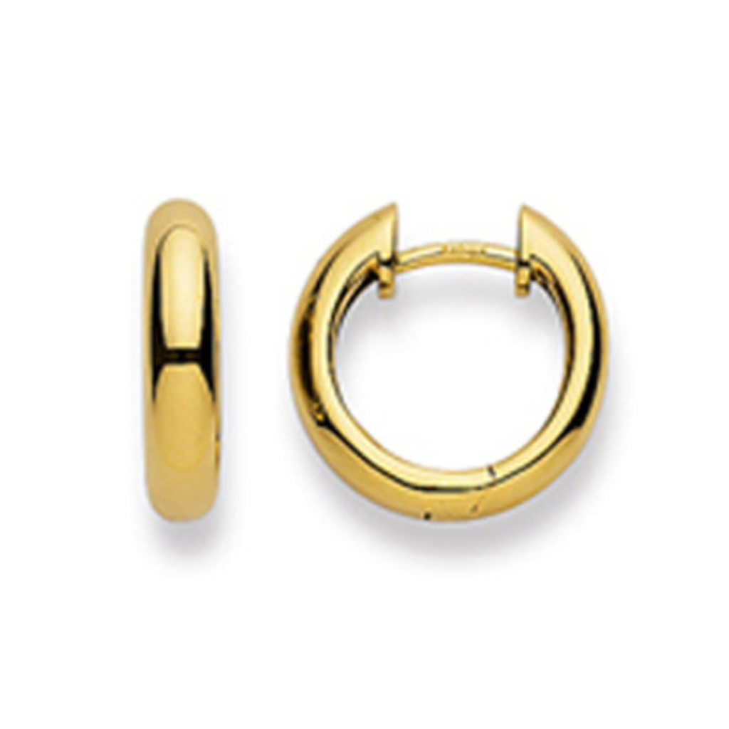Scharnier-Creolen in 750/18 Karat Gelbgold - Poliert, Classics, 15 mm