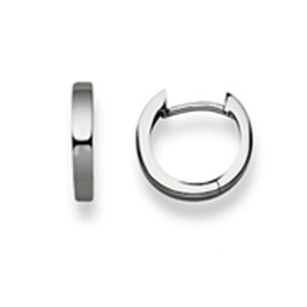 Scharnier-Creolen in 750/18 Karat Weissgold - Poliert - 12 mm