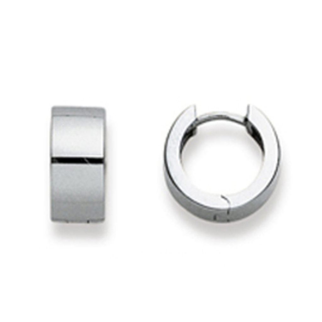 Scharnier-Creolen in 750/18 Karat Weissgold - Poliert - 13 mm